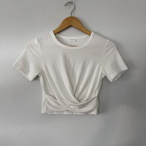 Aritzia Wilfred Free White Crossover Crio Top Women Size Small